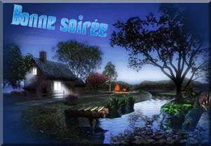 Gif animé bonne soirée au bord de l'eau